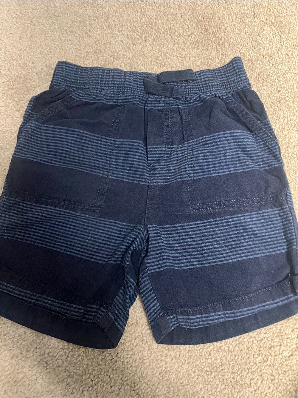 Jumping beans Navy and Light Blue Striped Pull-On Shorts